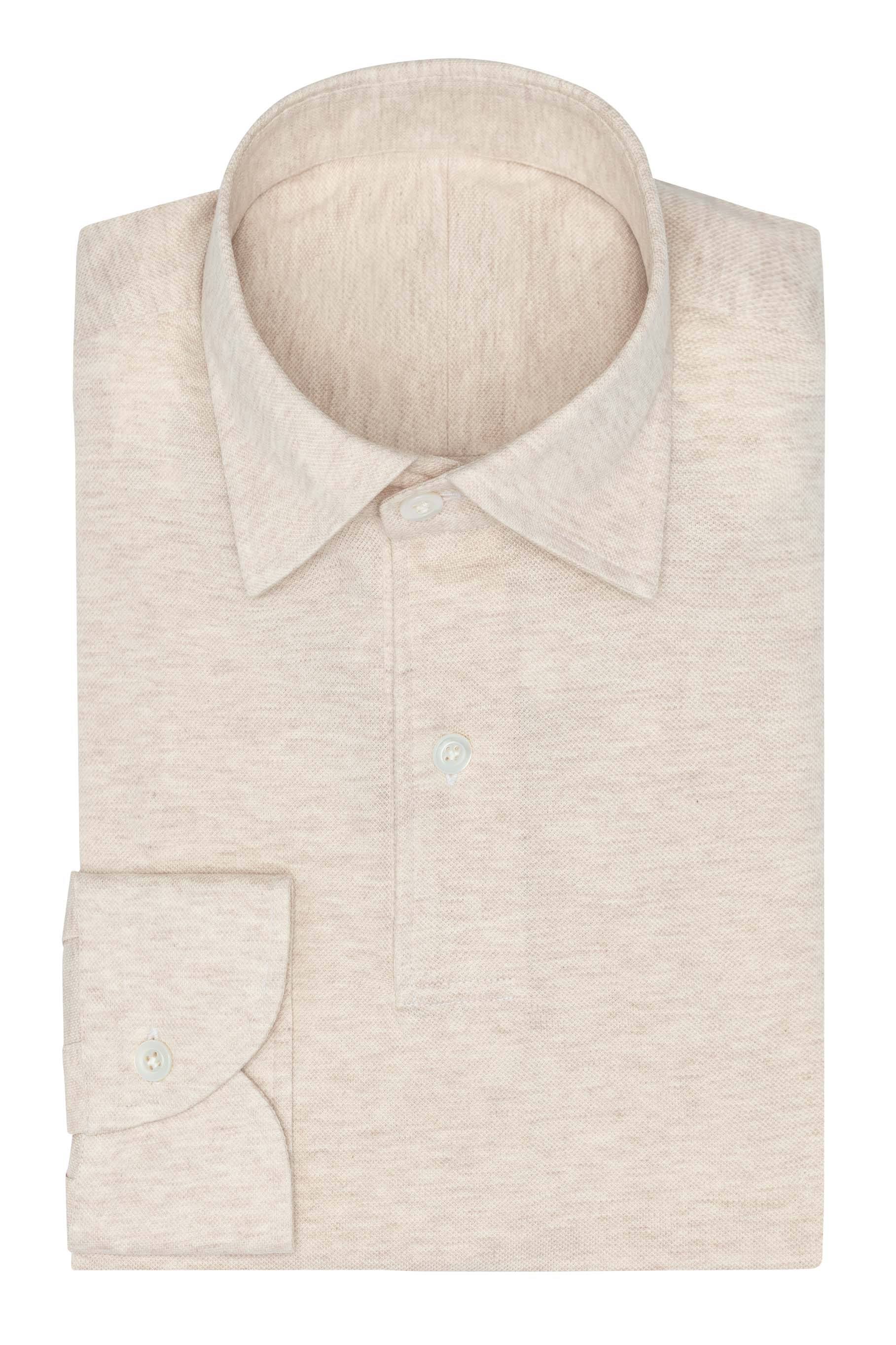 Custom Shirt - l.sand mélange cotton piqué knit - cordes - sons.com