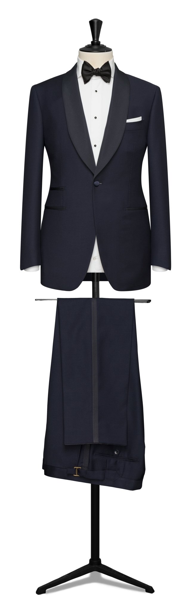 Wool - mohair barathea navy TUXEDO CUSTOM MADE - cordes - sons.com