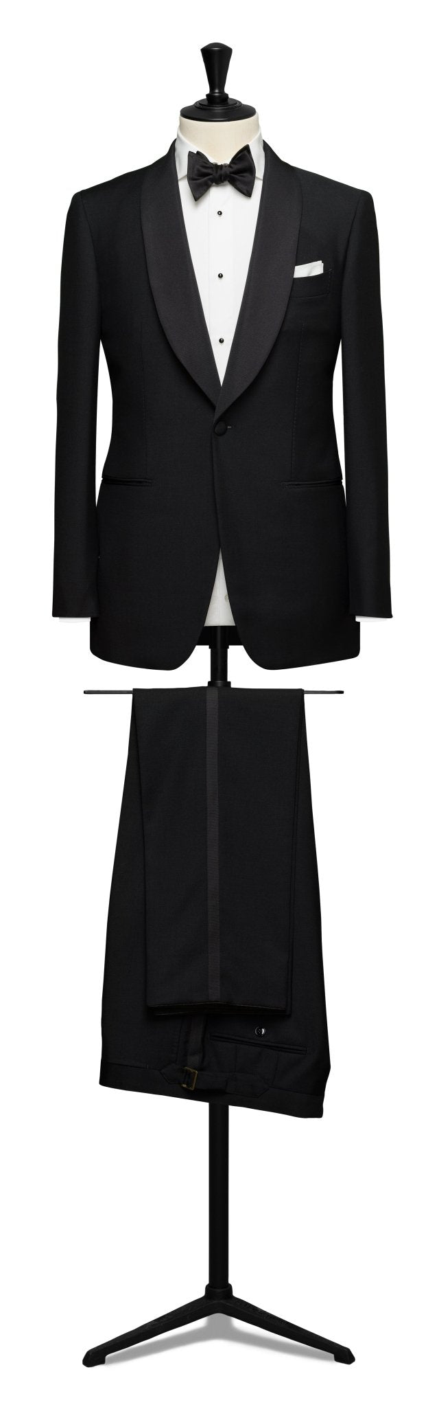 Wool - mohair barathea blackTUXEDO CUSTOM MADE - cordes - sons.com