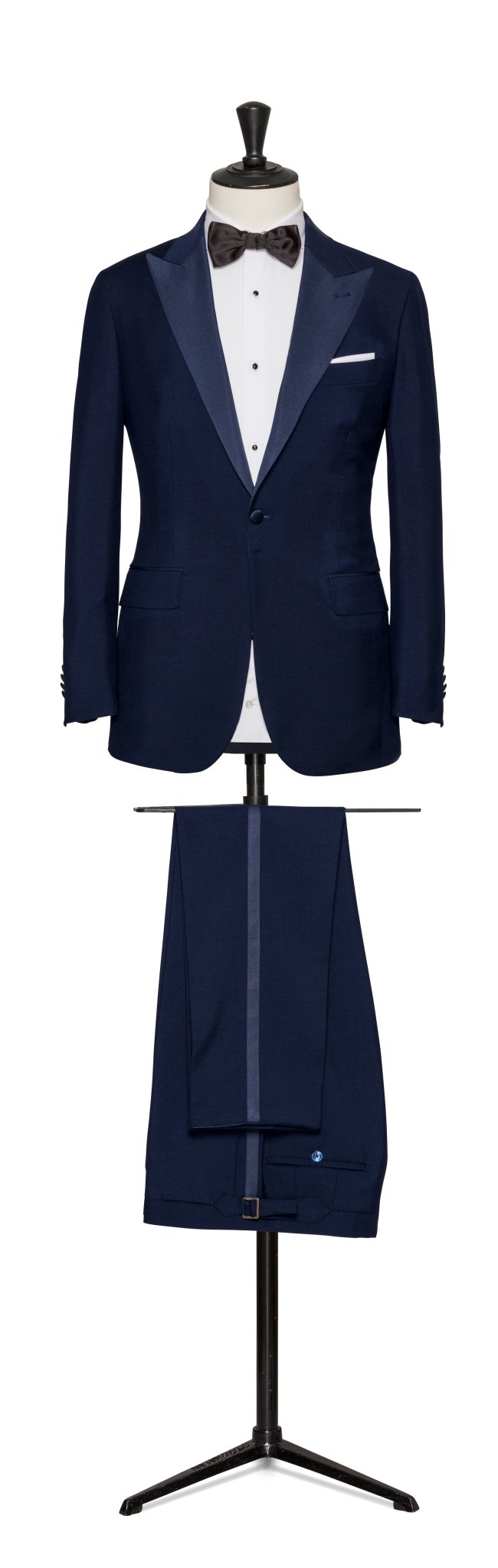 Neapolitan blue barrathea wool - mohair TUXEDO CUSTOM MADE - cordes - sons.com