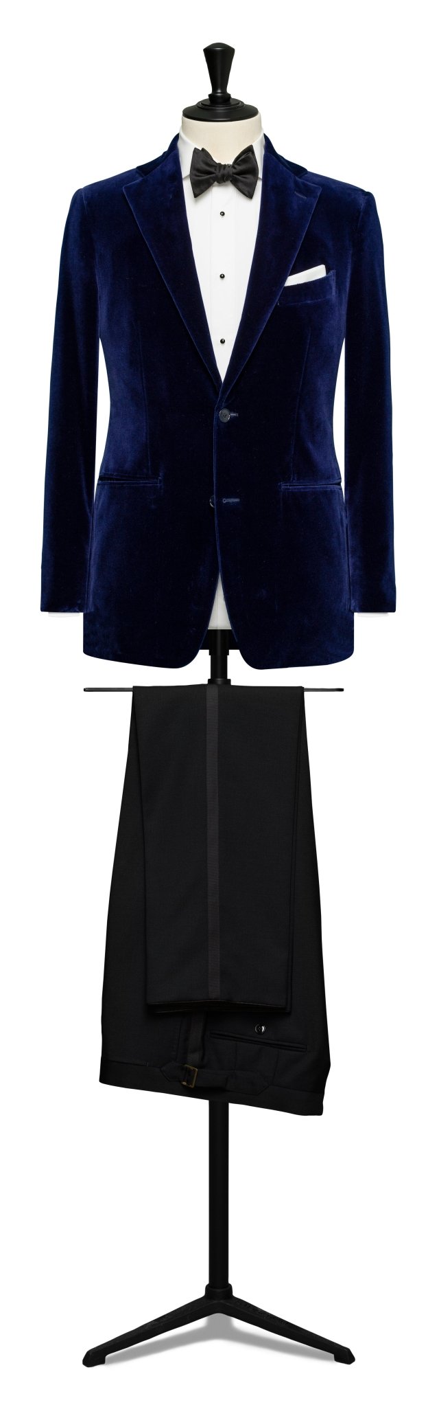 NAVY COTTON VELVET CUSTOM MADE TUXEDO - cordes - sons.com