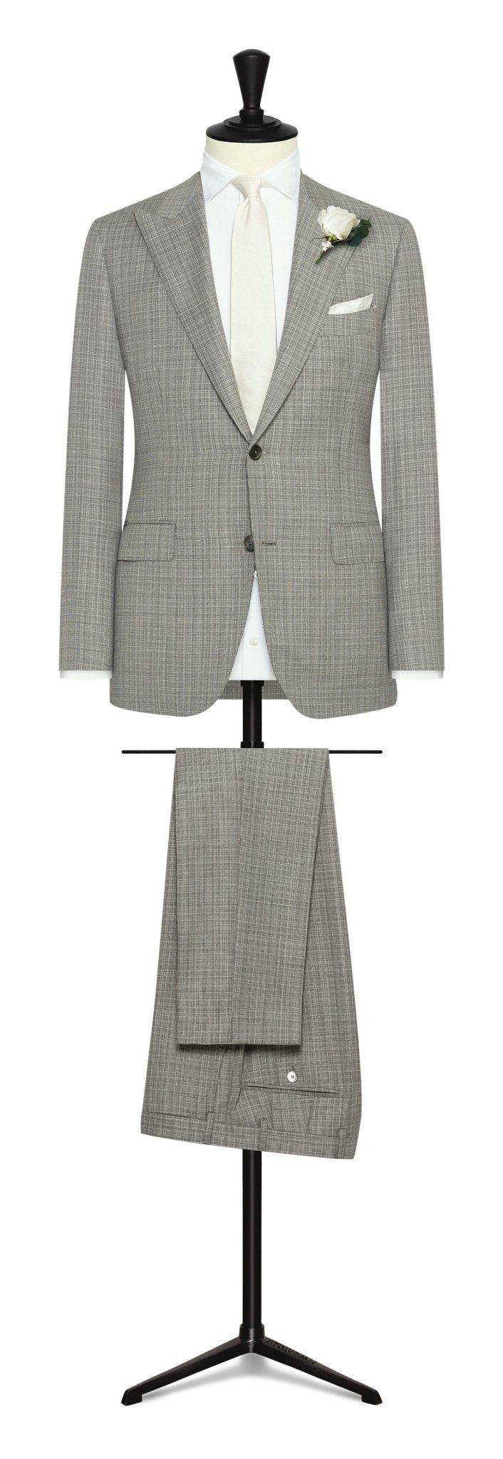 Wedding Suit - grey - white wool fancy weave - cordes - sons.com