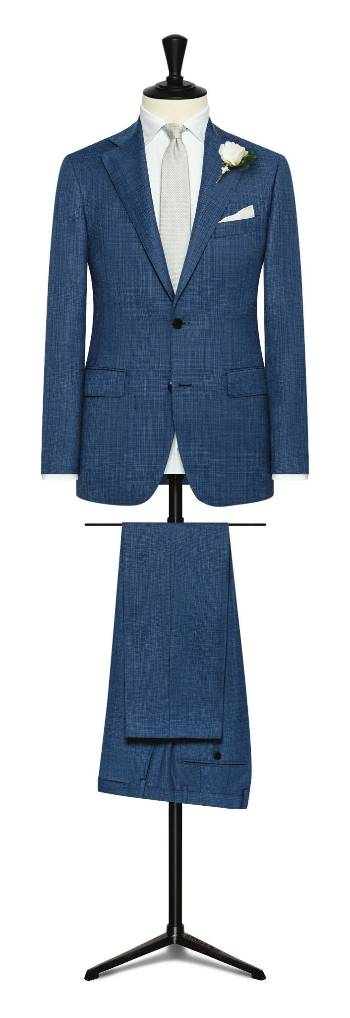 Wedding Suit - m.blue wool fancy weave - cordes - sons.com