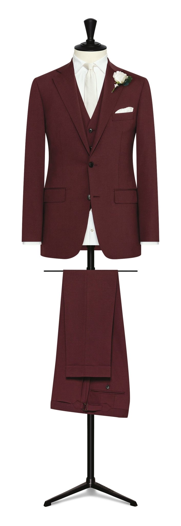Wedding Suit - burgundy stretch wool - cordes - sons.com