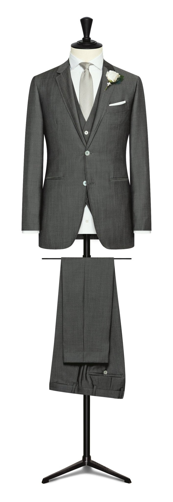 Wedding Suit - m.grey twill wool - mohair - cordes - sons.com