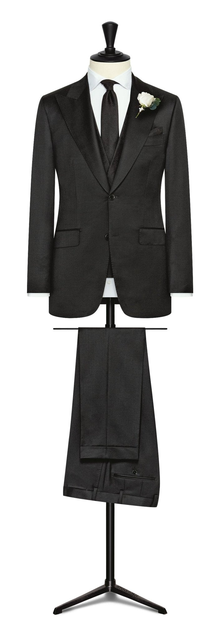 Wedding Suit - black twill wool - mohair - cordes - sons.com