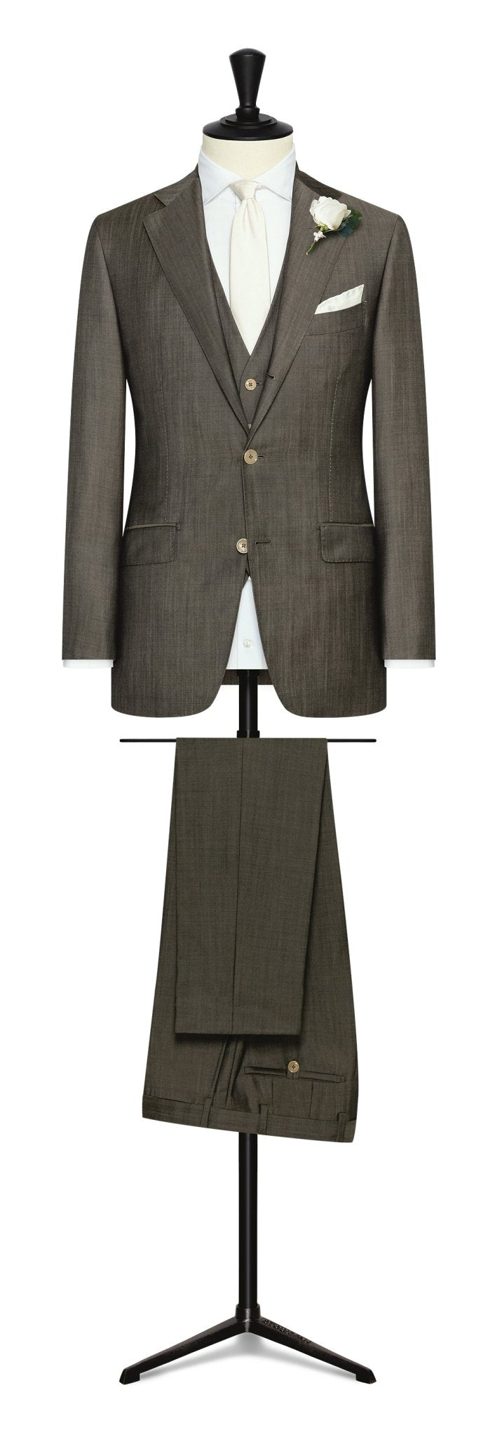 Wedding Suit - taupe twill wool - mohair - cordes - sons.com