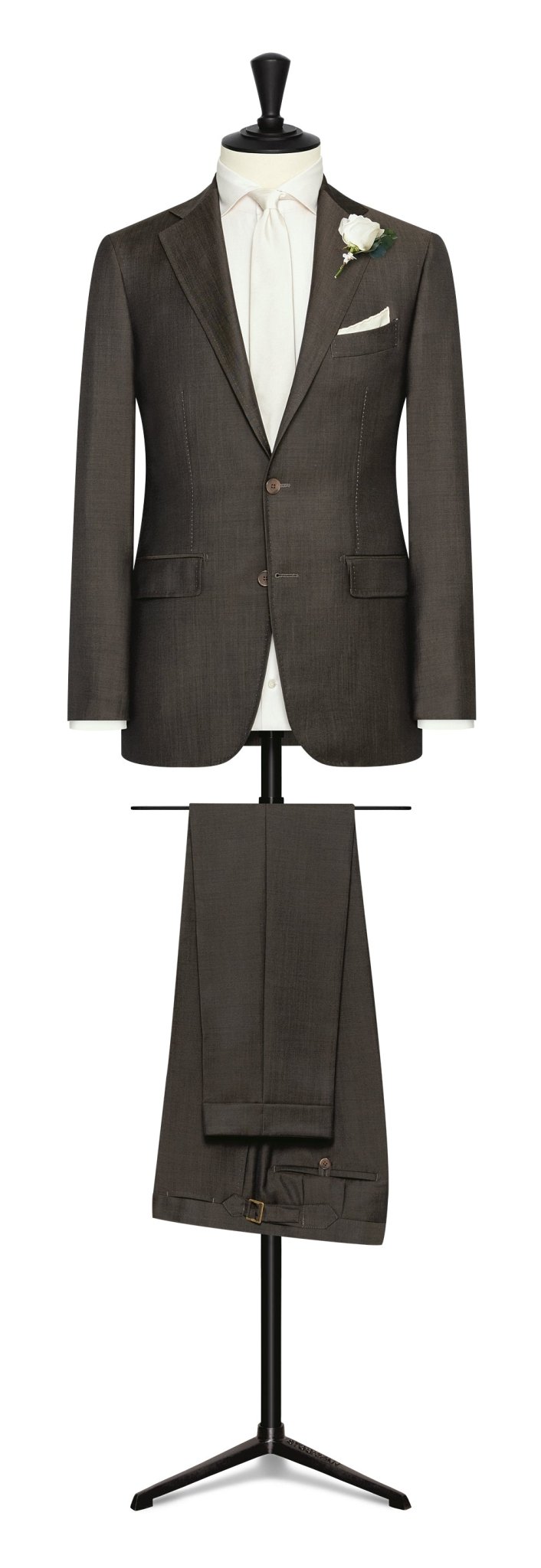 Wedding Suit - d.brown twill wool - mohair - cordes - sons.com