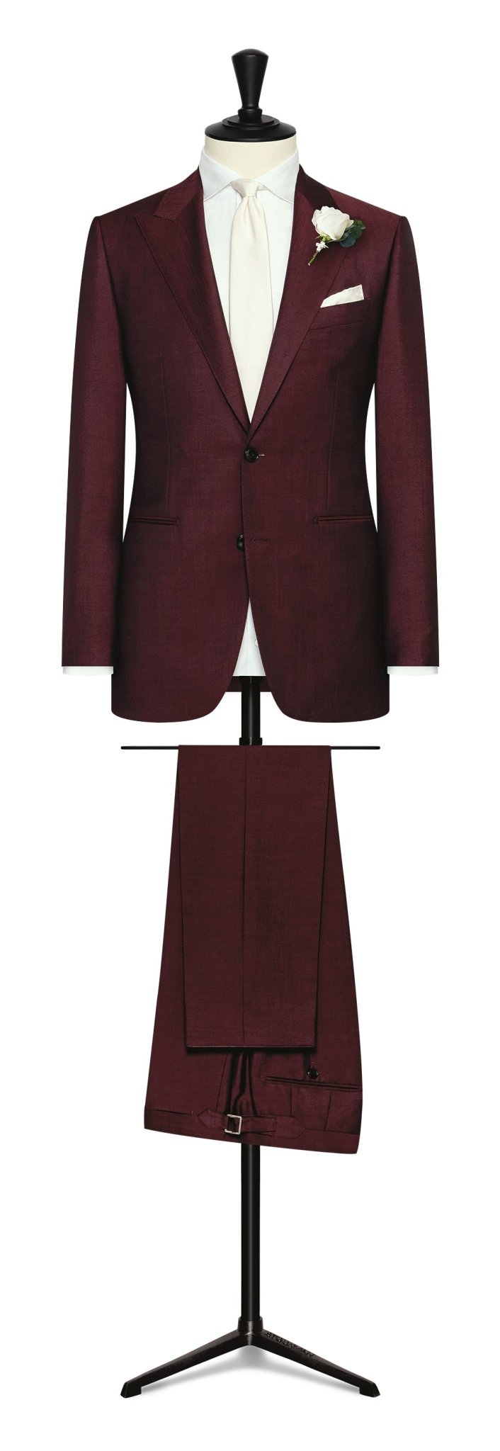 Wedding Suit - burgundy twill wool - mohair - cordes - sons.com